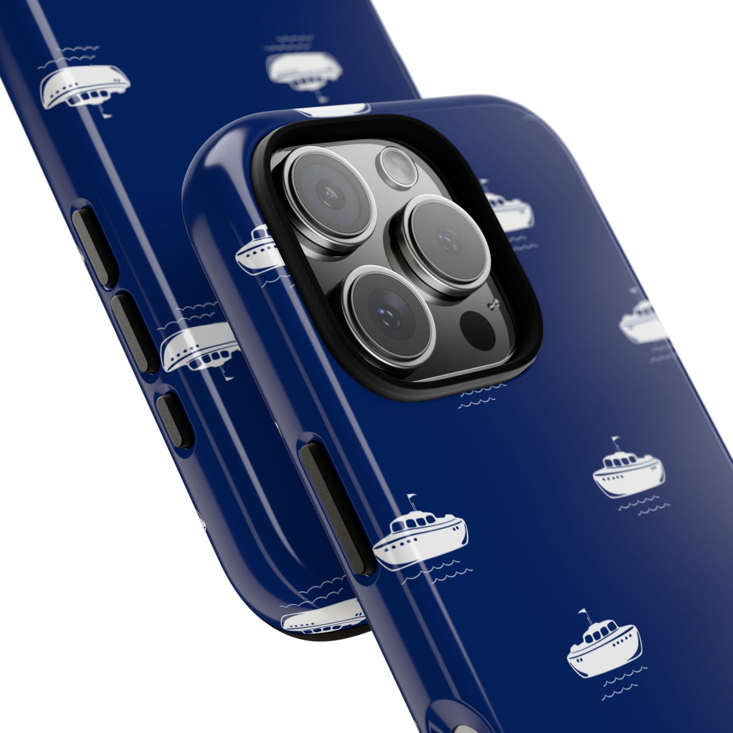 Blue Boat Phone Case – Calm Ocean Pattern for iPhone & Samsung, Durable & Stylish Protection - JGUS