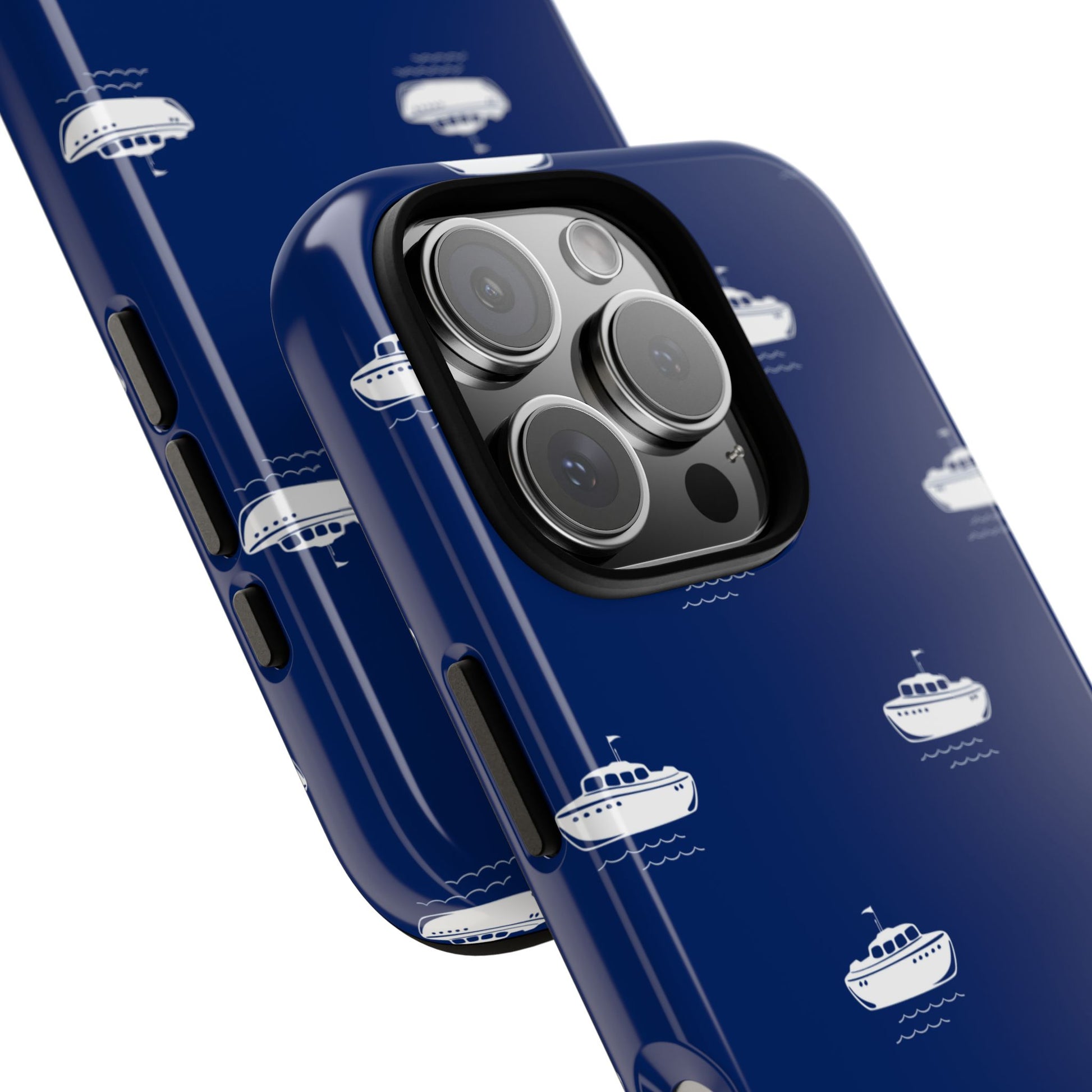 Blue Boat Phone Case – Calm Ocean Pattern for iPhone & Samsung, Durable & Stylish Protection - JGUS