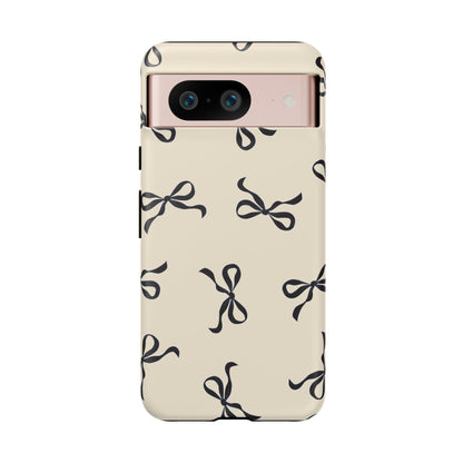 Beige and Black Bow Phone Case - JGUS