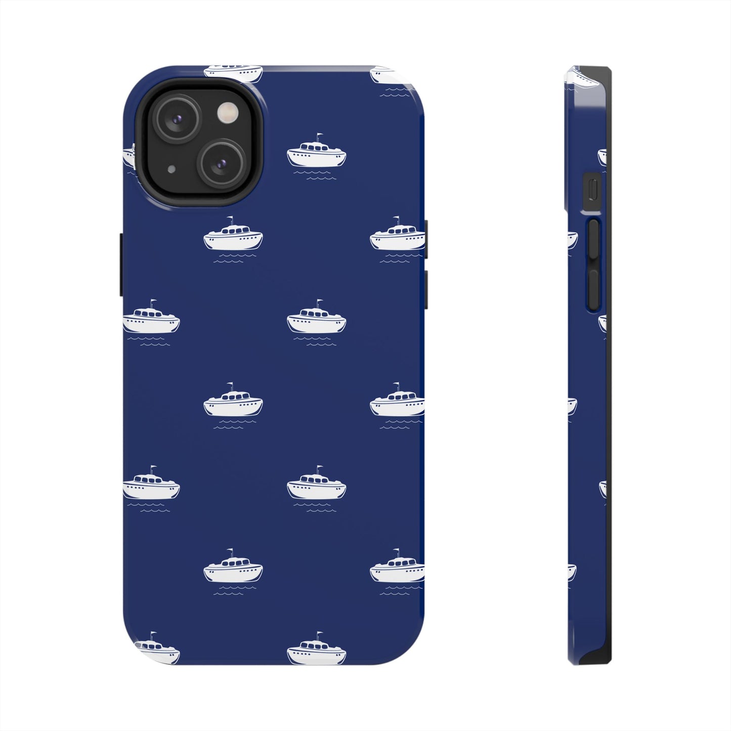 Blue Boat Phone Case – Calm Ocean Pattern for iPhone & Samsung, Durable & Stylish Protection
