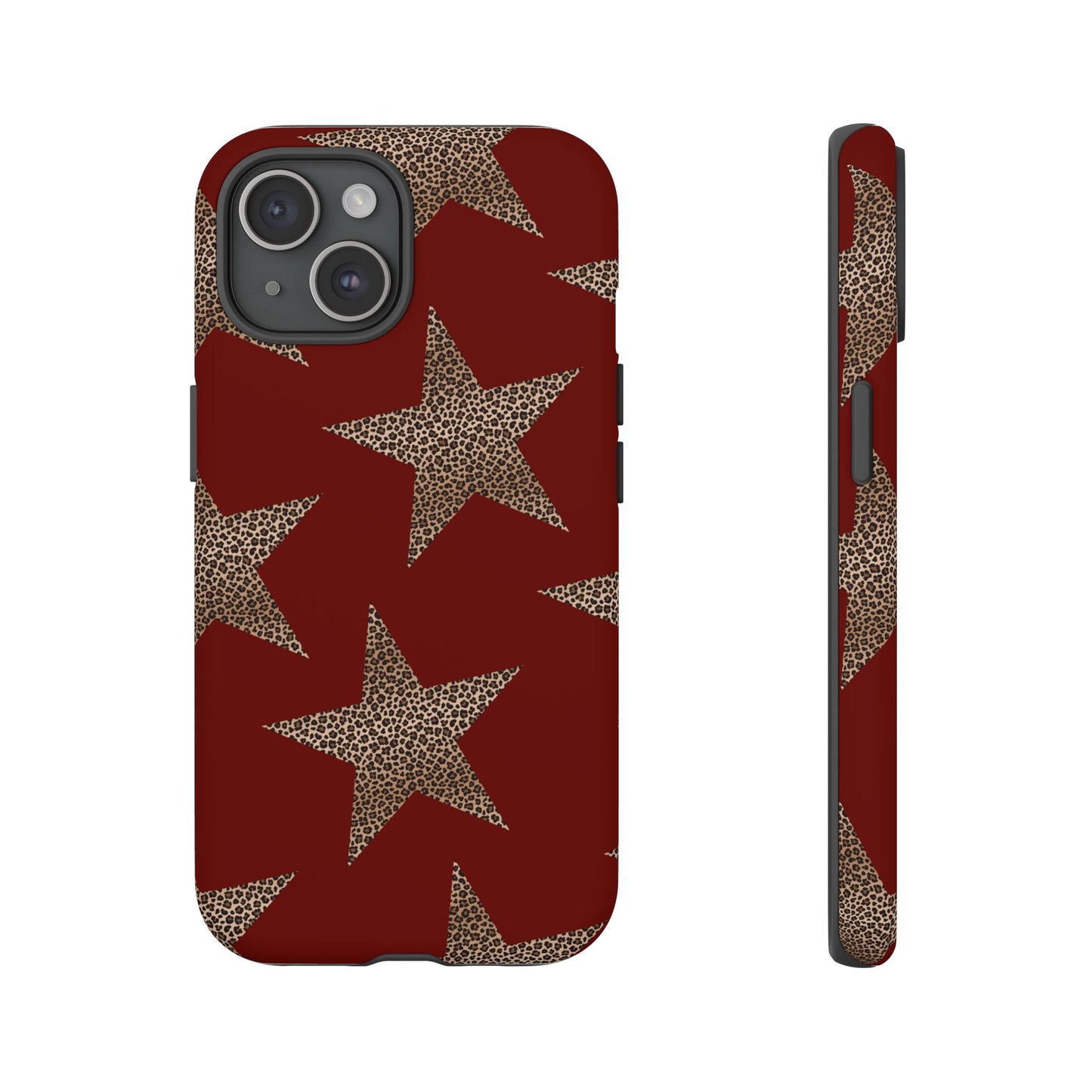 Leopard Star Luxe - Burgundy Edition | Aesthetic Coquette Phone Case for iPhone & Galaxy - JGUS