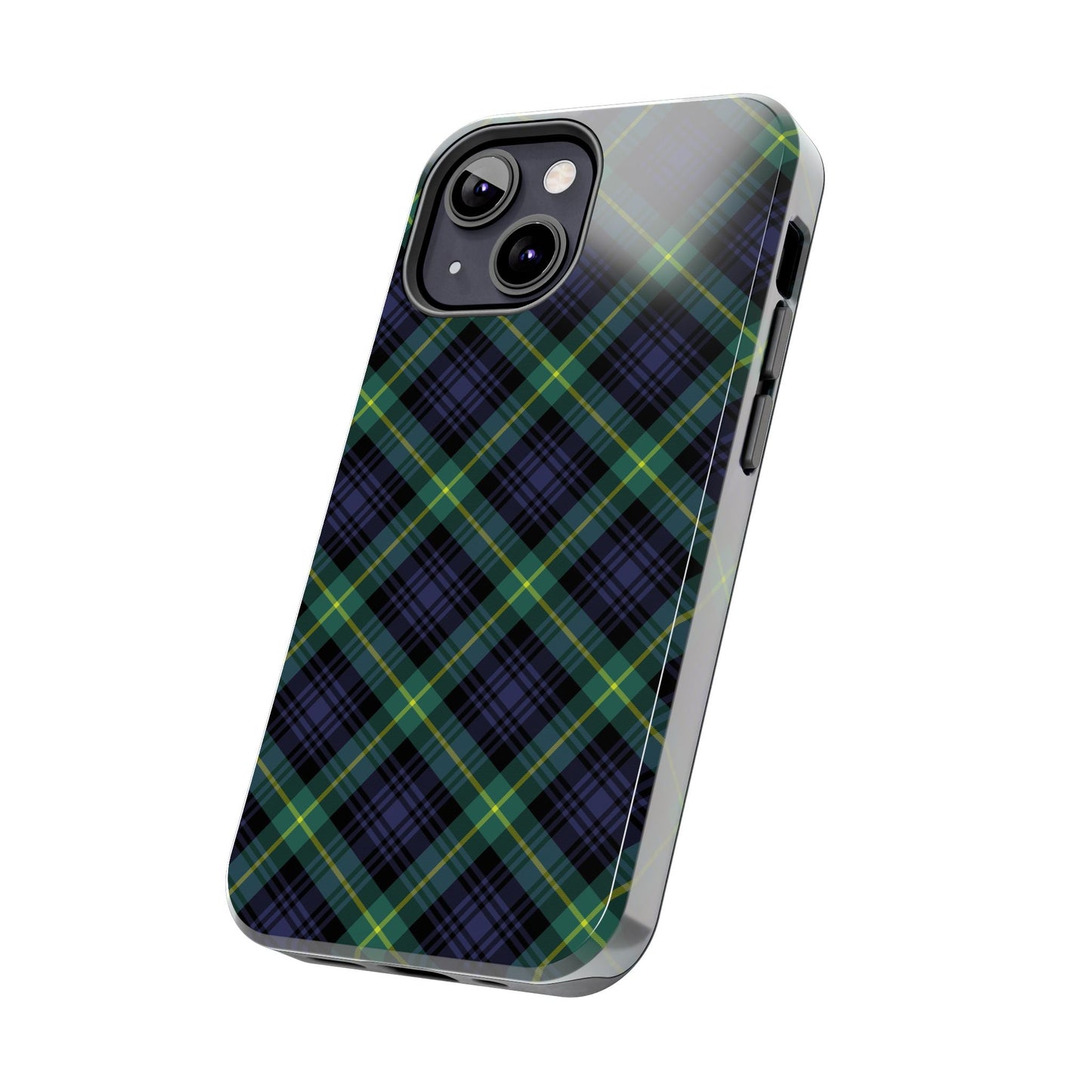 Jade Plaid Luxe Phone Case – Dual-Layer Protection for iPhone & Samsung