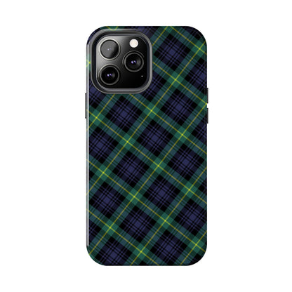 Jade Plaid Luxe Phone Case – Dual-Layer Protection for iPhone & Samsung