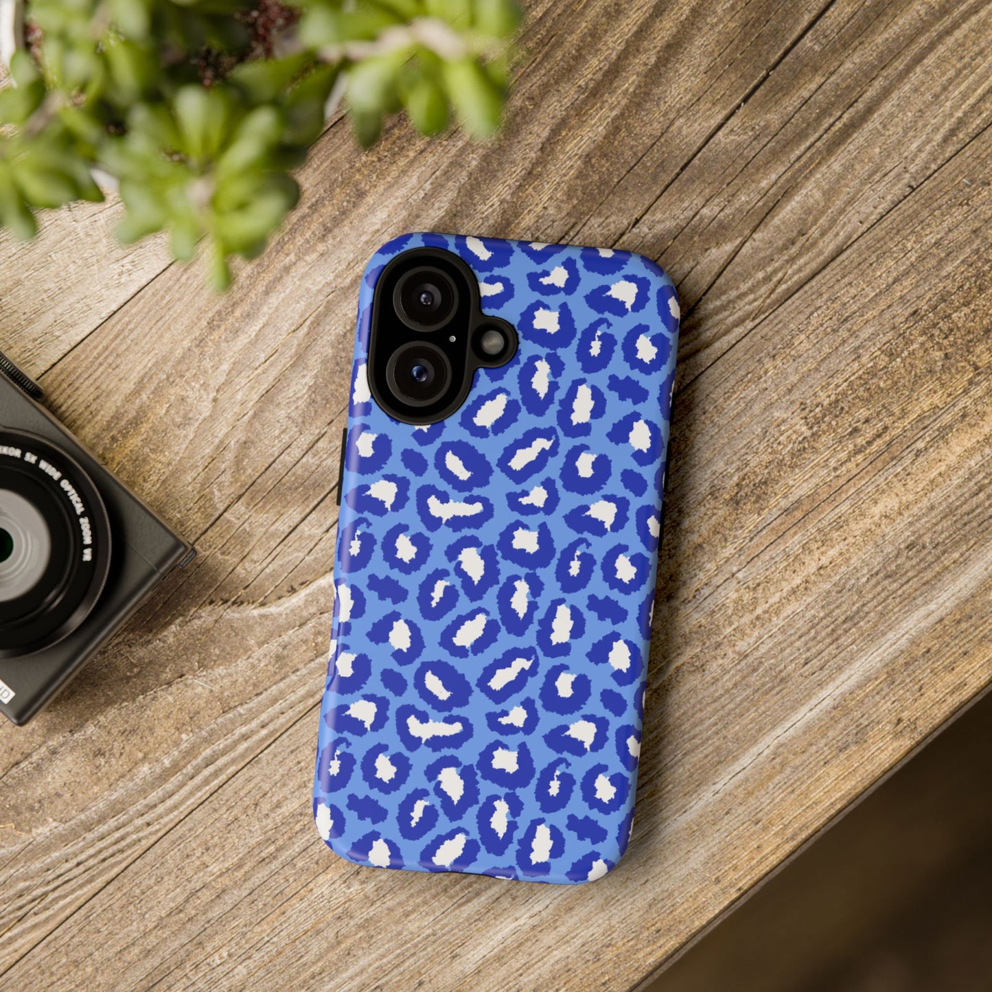 Leopard Vibes - Blue Edition Phone Case for iPhone & Samsung - Stylish & Durable Animal Print Case - JGUS