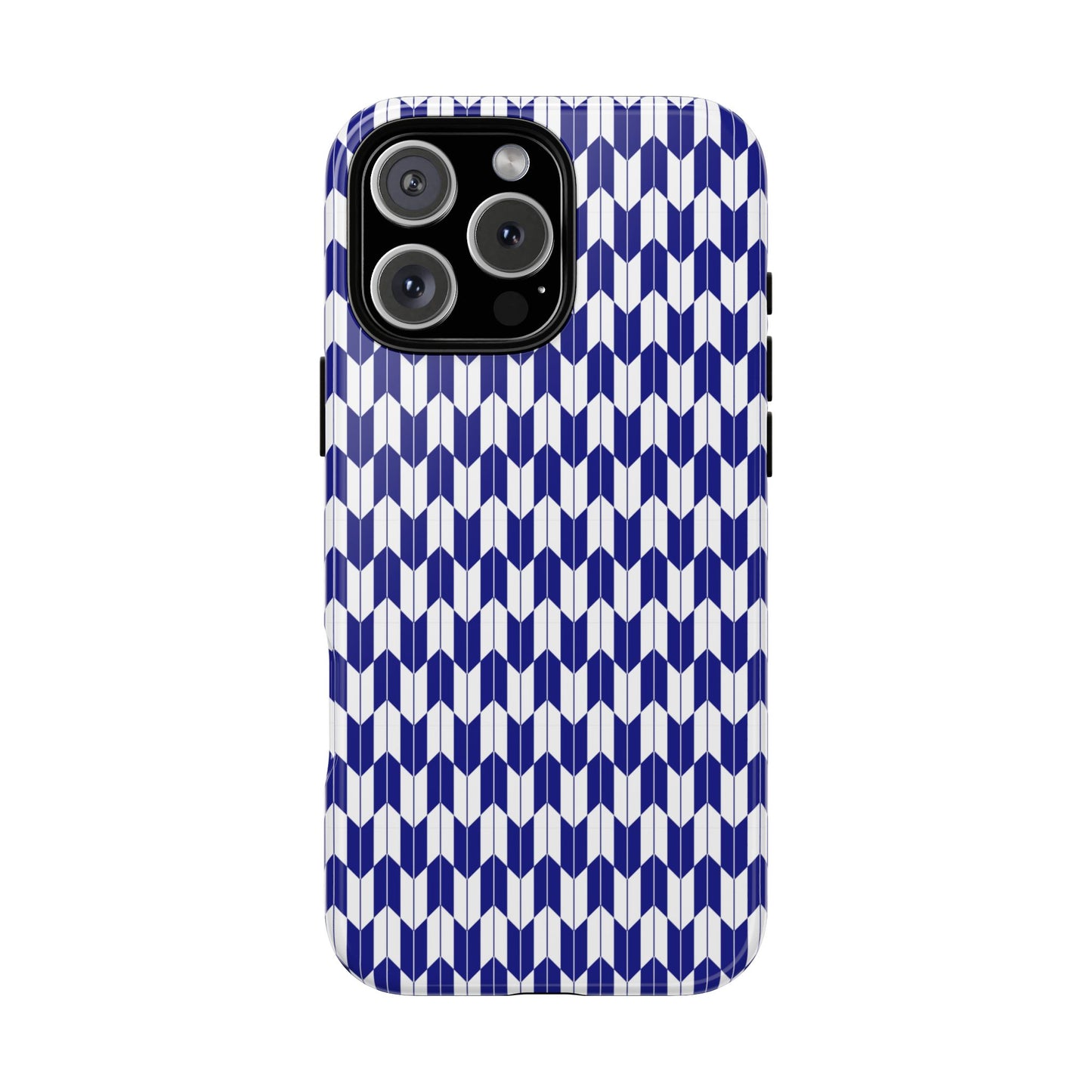 Navy Blue Geometric Phone Case for iPhone Samsung Pixel – Minimal Pattern Modern Aesthetic - JGUS