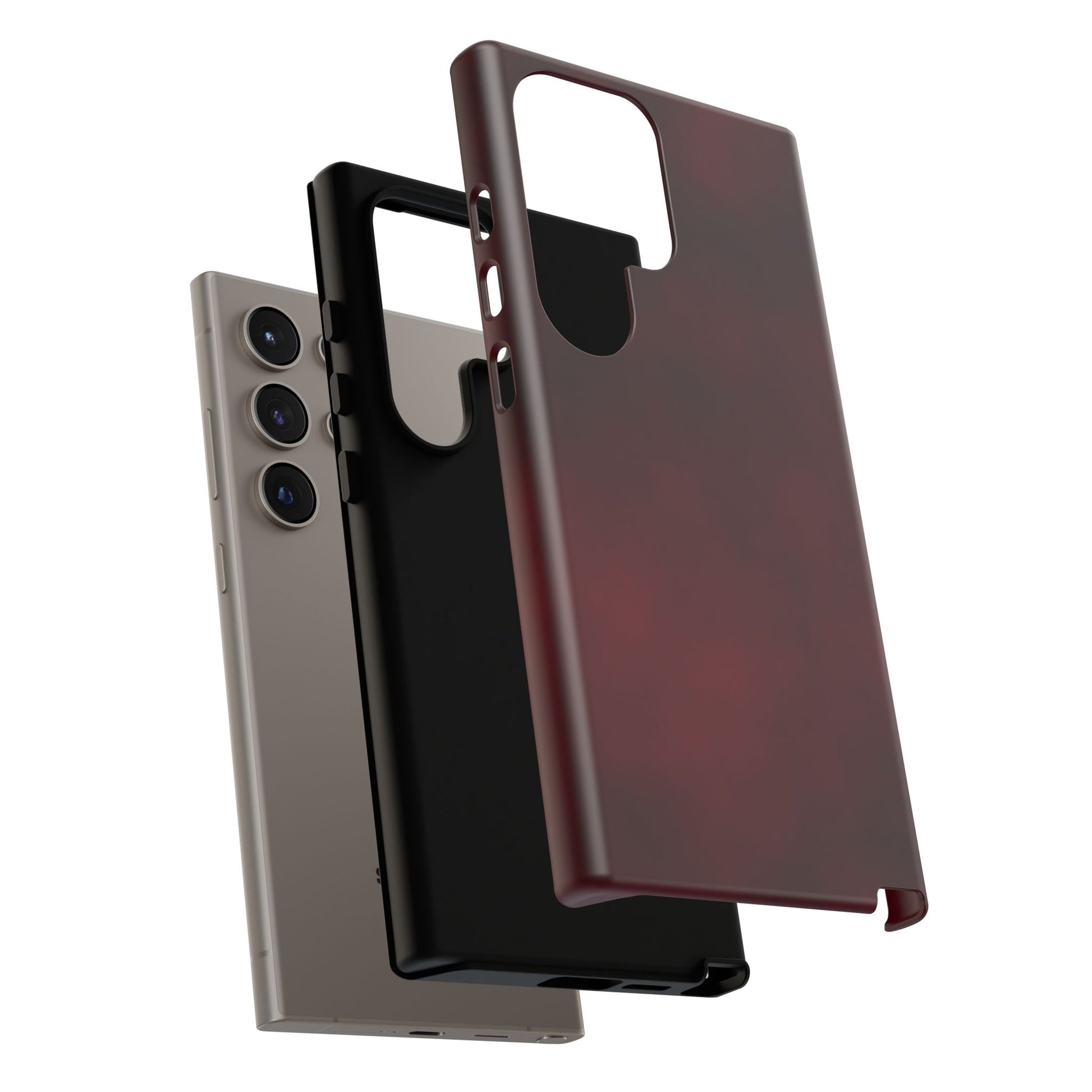 Vintage Burgundy Cherry Phone Case – Elegant Floral Design for iPhone 17 & Samsung Galaxy | Tough Protective Cover - JGUS