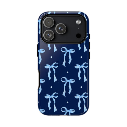 Bows & Blues Phone Case – Aesthetic Ribbon Print | Fits iPhone & Samsung - JGUS