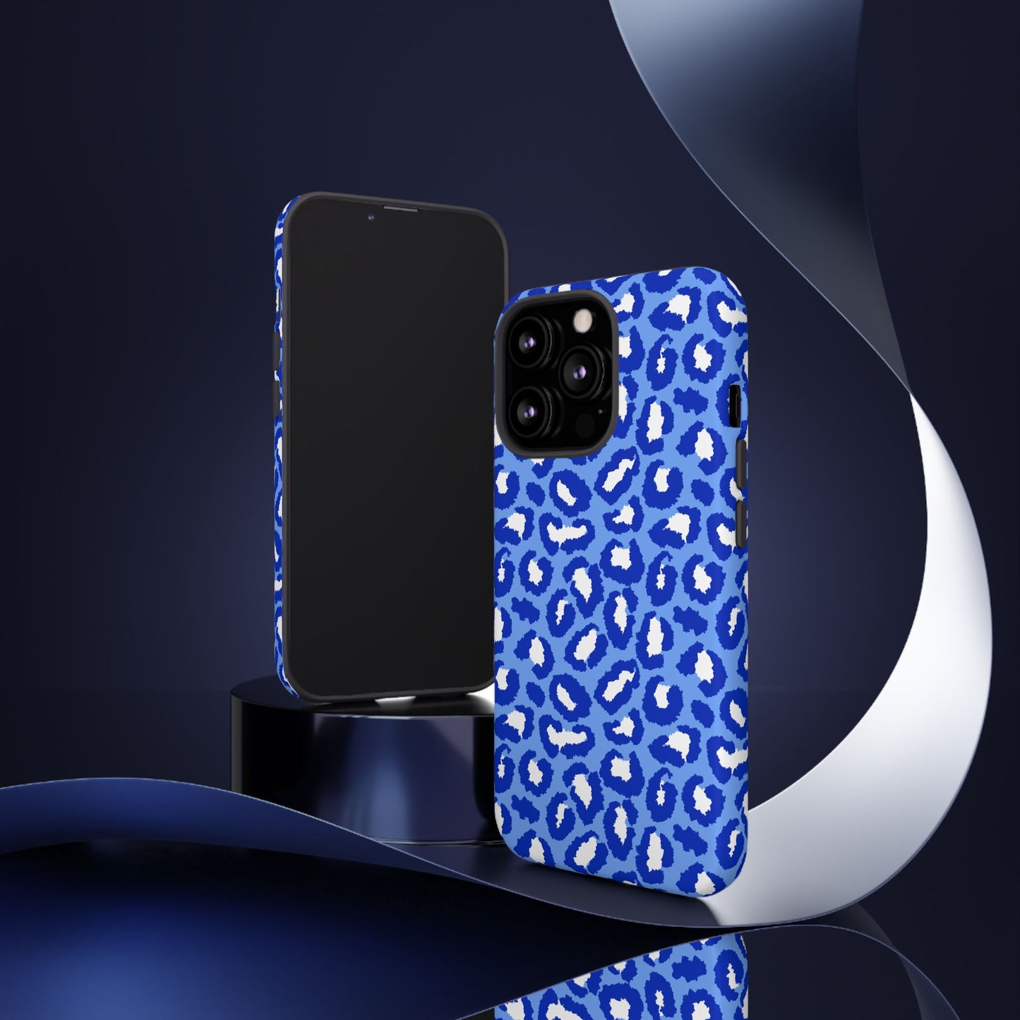 Leopard Vibes - Blue Edition Phone Case for iPhone & Samsung - Stylish & Durable Animal Print Case - JGUS