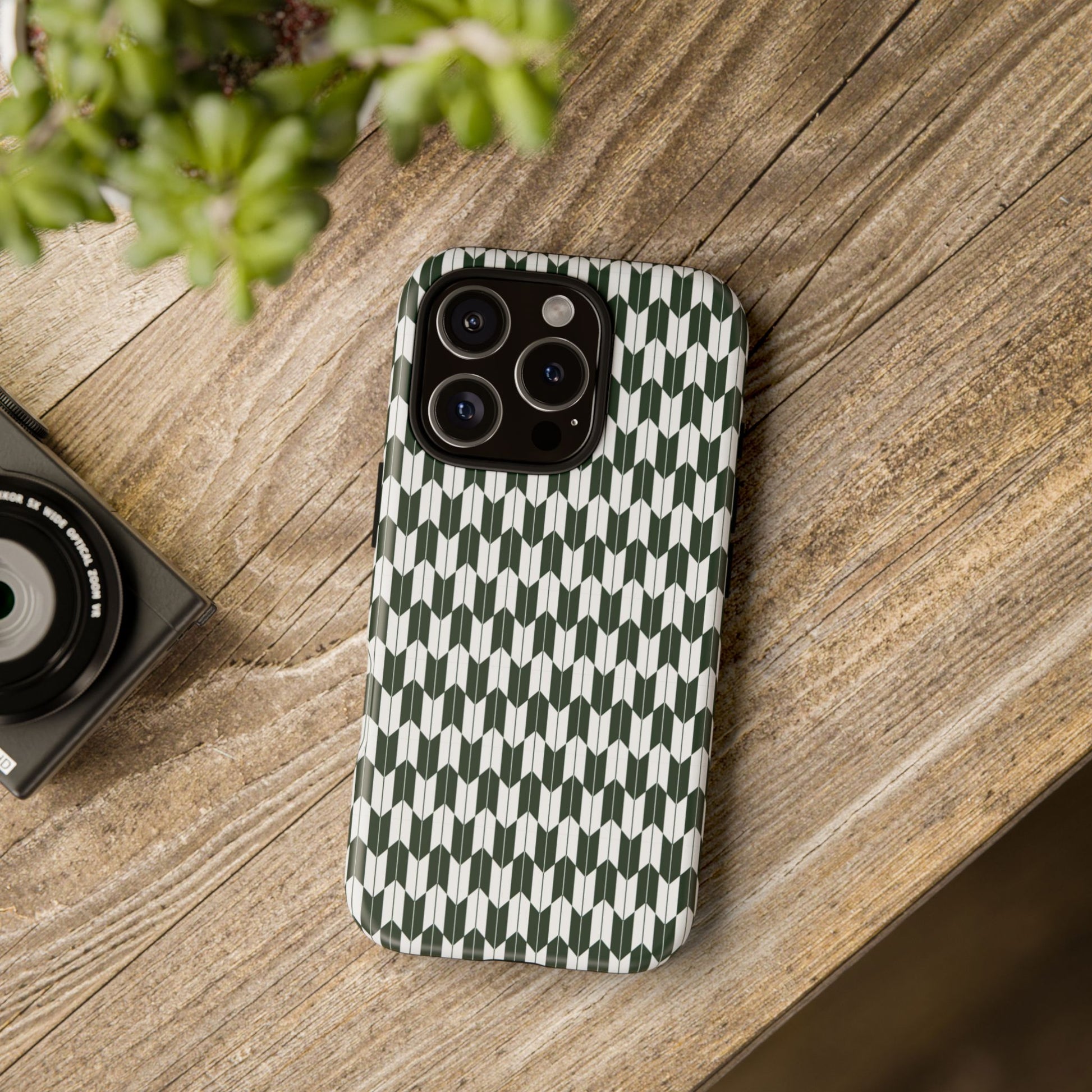 Green Harmony Geometric Phone Case – Durable, Slim, and MagSafe Compatible - JGUS