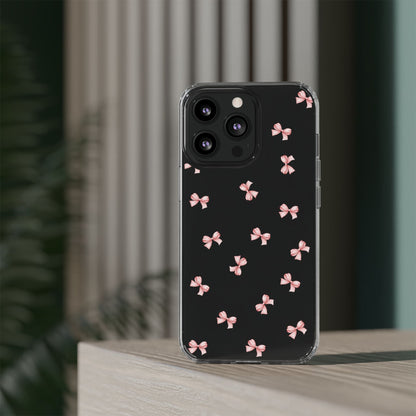 Pink Bow Dreams Clear Phone Case