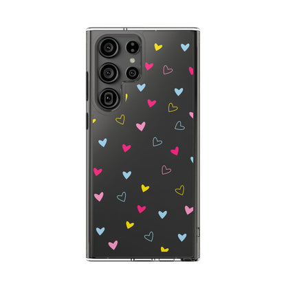 Transparent Heart Design Pattern Clear Phone Case