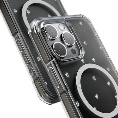 Neon Heart Bling Clear MagSafe Case