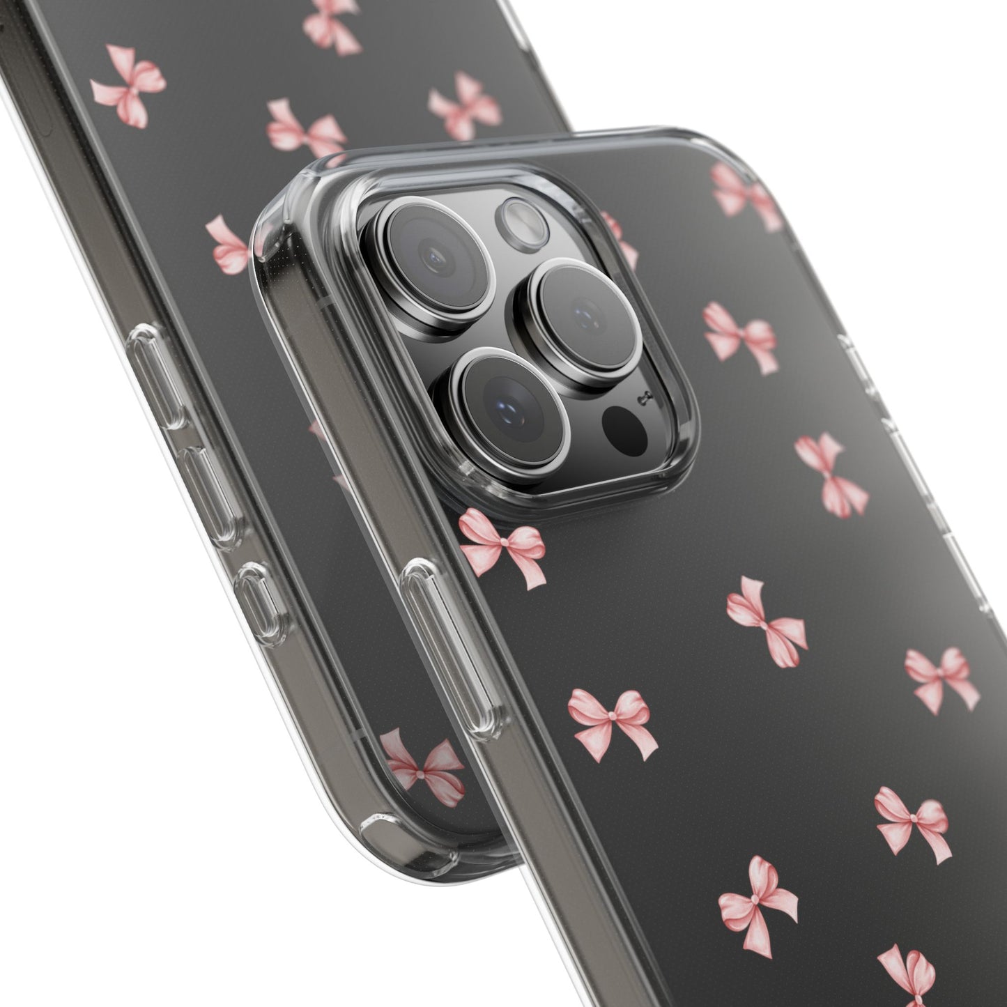 Pink Bow Dreams Clear Phone Case