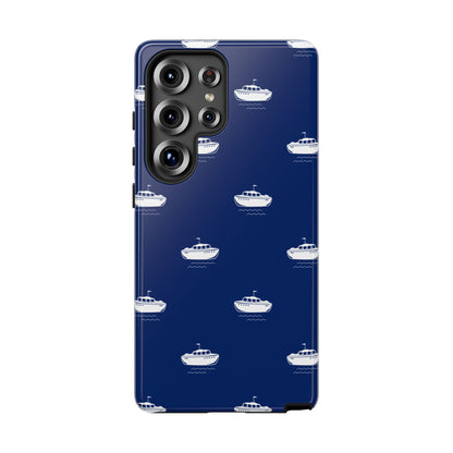 Blue Boat Phone Case – Calm Ocean Pattern for iPhone & Samsung, Durable & Stylish Protection - JGUS