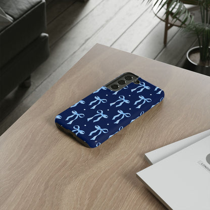Bows & Blues Phone Case – Aesthetic Ribbon Print | Fits iPhone & Samsung - JGUS