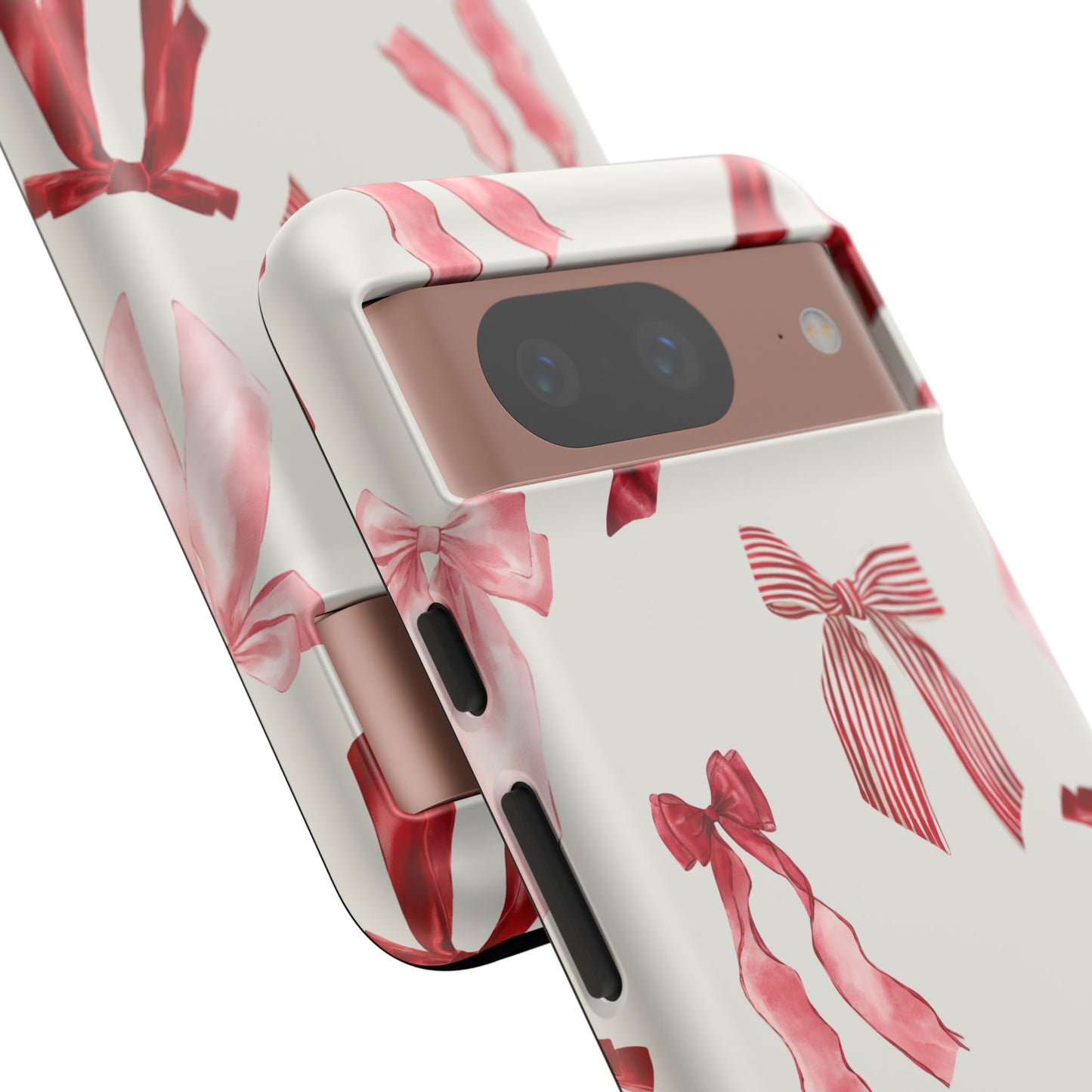 Burgundy Chic Bow Design Phone Case - JGUS