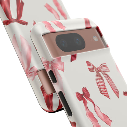 Burgundy Chic Bow Design Phone Case - JGUS