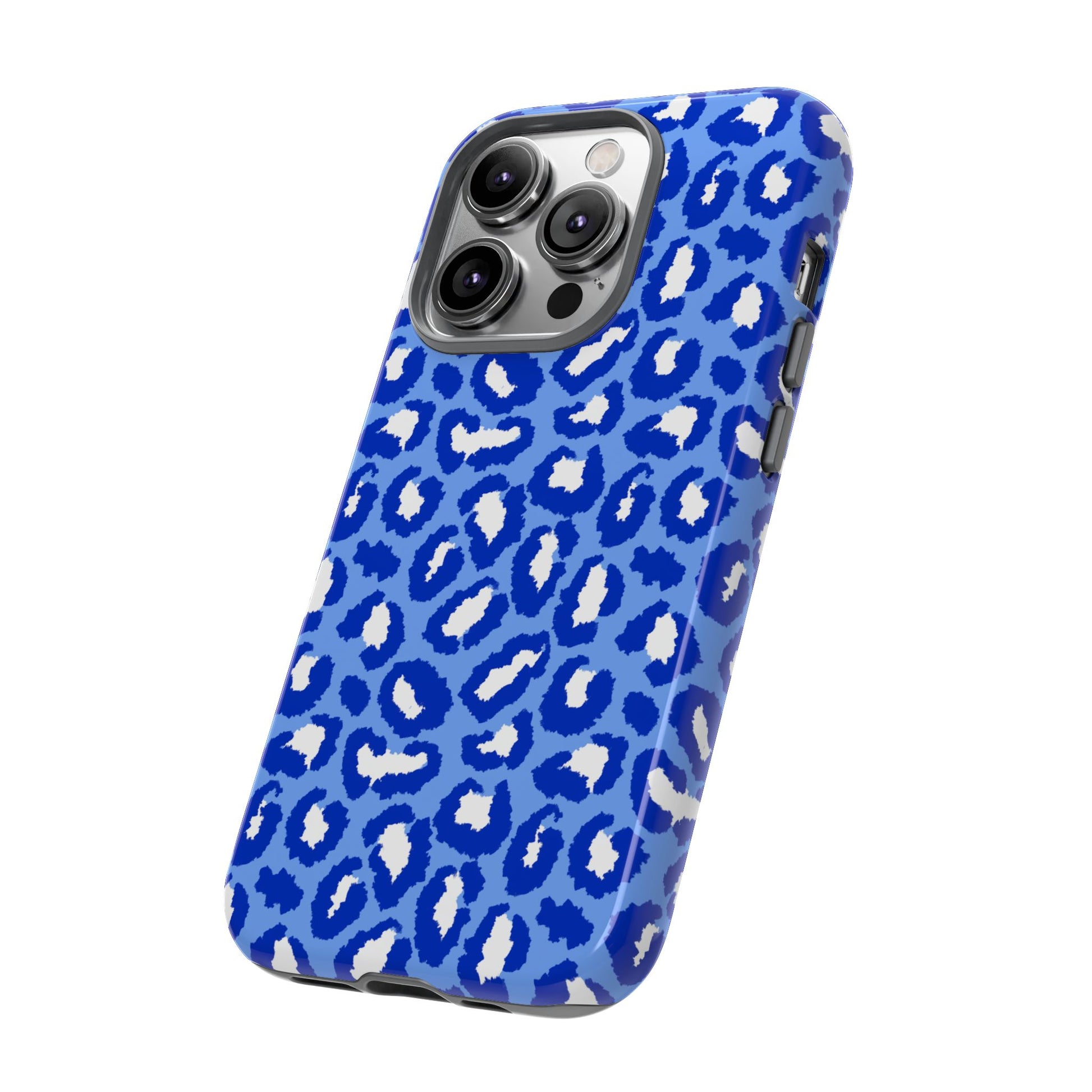 Leopard Vibes - Blue Edition Phone Case for iPhone & Samsung - Stylish & Durable Animal Print Case - JGUS