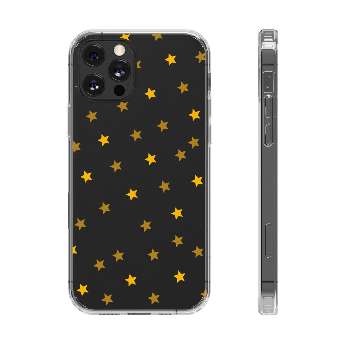 Yellow Stars Clear Phone Case – Stylish, Durable Protection