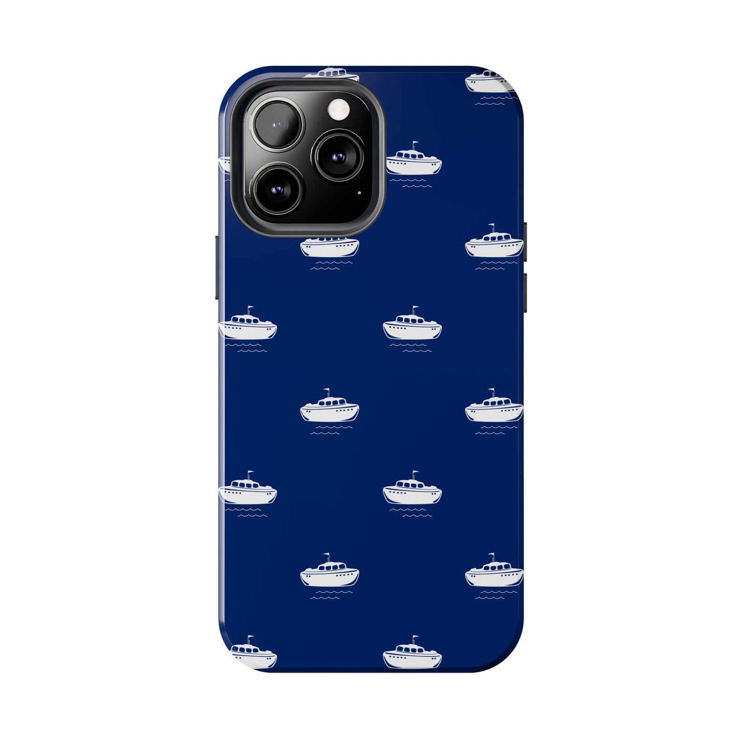Blue Boat Phone Case – Calm Ocean Pattern for iPhone & Samsung, Durable & Stylish Protection