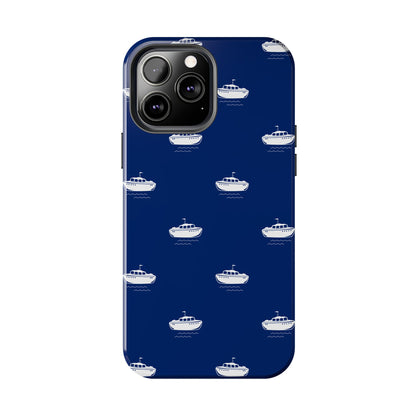 Blue Boat Phone Case – Calm Ocean Pattern for iPhone & Samsung, Durable & Stylish Protection