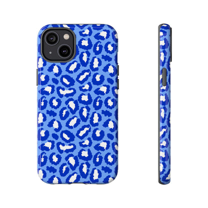 Leopard Vibes - Blue Edition Phone Case for iPhone & Samsung - Stylish & Durable Animal Print Case - JGUS