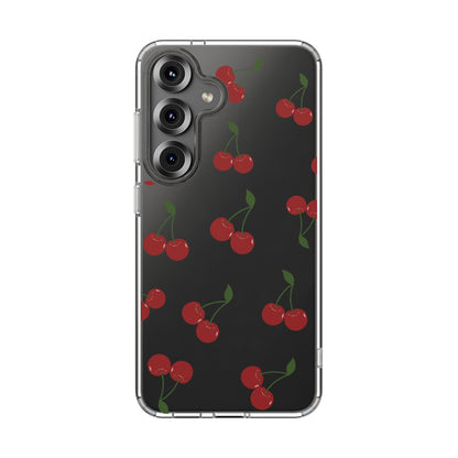 Random Cherry Pattern Clear Phone Case