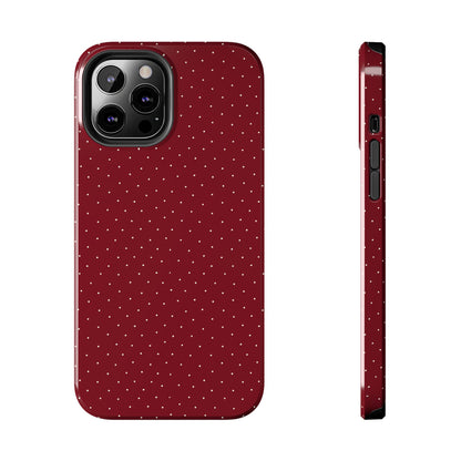 Burgundy  & White Dots Case