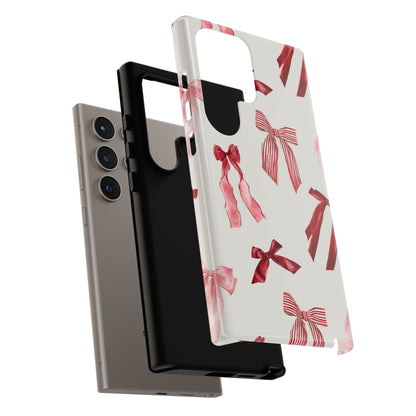 Burgundy Chic Bow Design Phone Case - JGUS