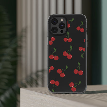Random Cherry Pattern Clear Phone Case