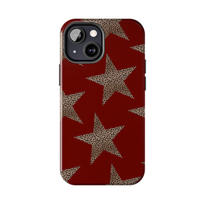 Leopard Star Luxe - Burgundy Edition | Aesthetic Coquette Phone Case for iPhone & Galaxy