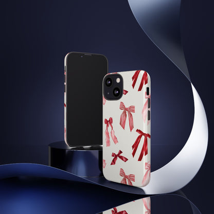 Burgundy Chic Bow Design Phone Case - JGUS