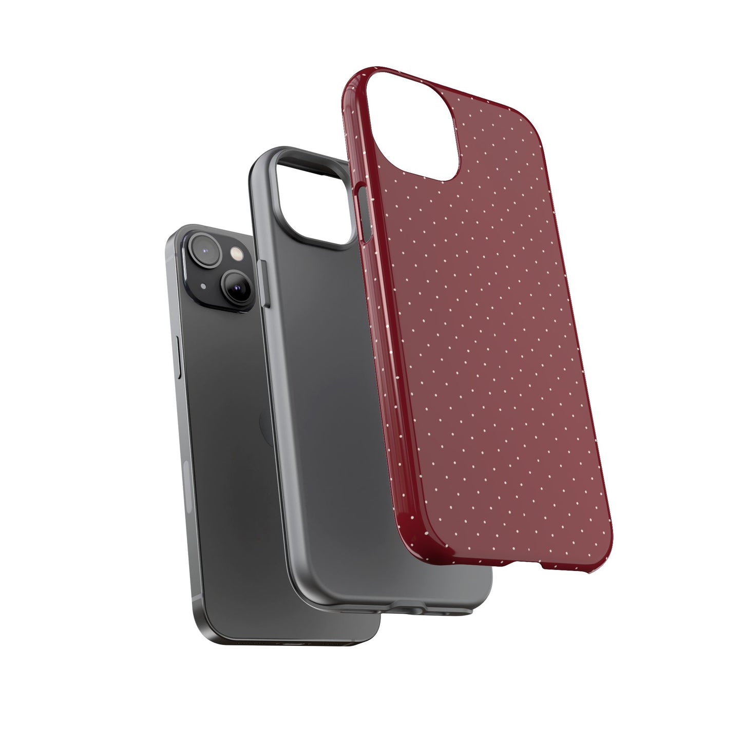 Burgundy  & White Dots Case - JGUS