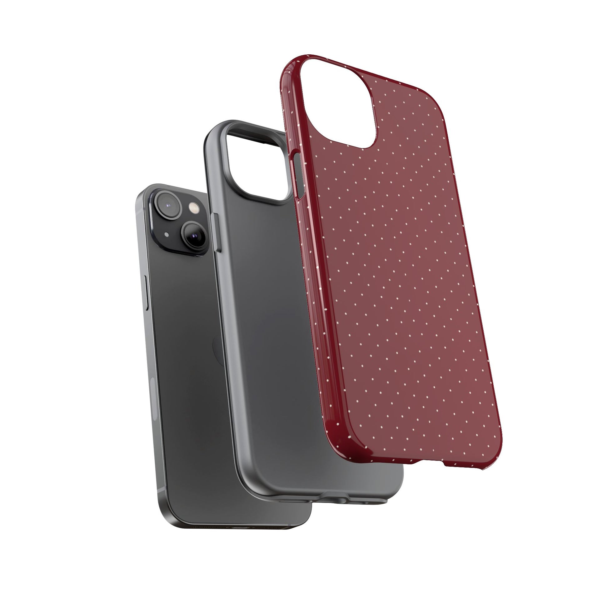 Burgundy  & White Dots Case - JGUS