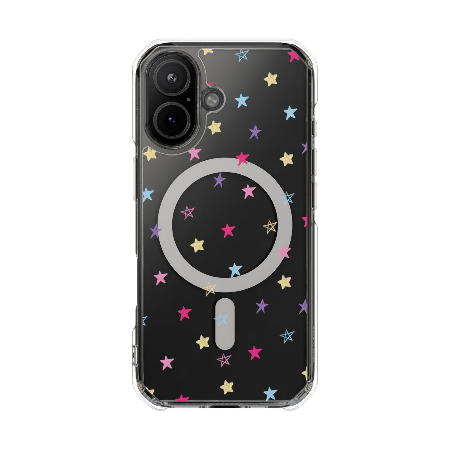 Star Pattern Clear Mag Safe Case, Magnetic Clear Impact Case
