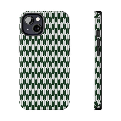 Green Harmony Geometric Phone Case – Durable, Slim, and MagSafe Compatible