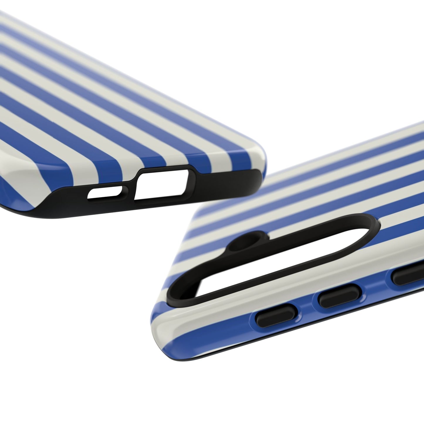 Title: Blue & White Stripe Phone Case – Classic Nautical Pattern for iPhone & Samsung - JGUS