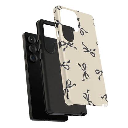 Beige and Black Bow Phone Case - JGUS