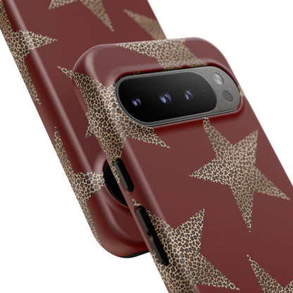 Leopard Star Luxe - Burgundy Edition | Aesthetic Coquette Phone Case for iPhone & Galaxy - JGUS