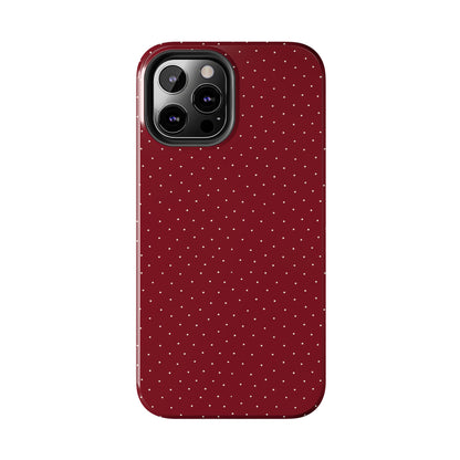 Burgundy  & White Dots Case