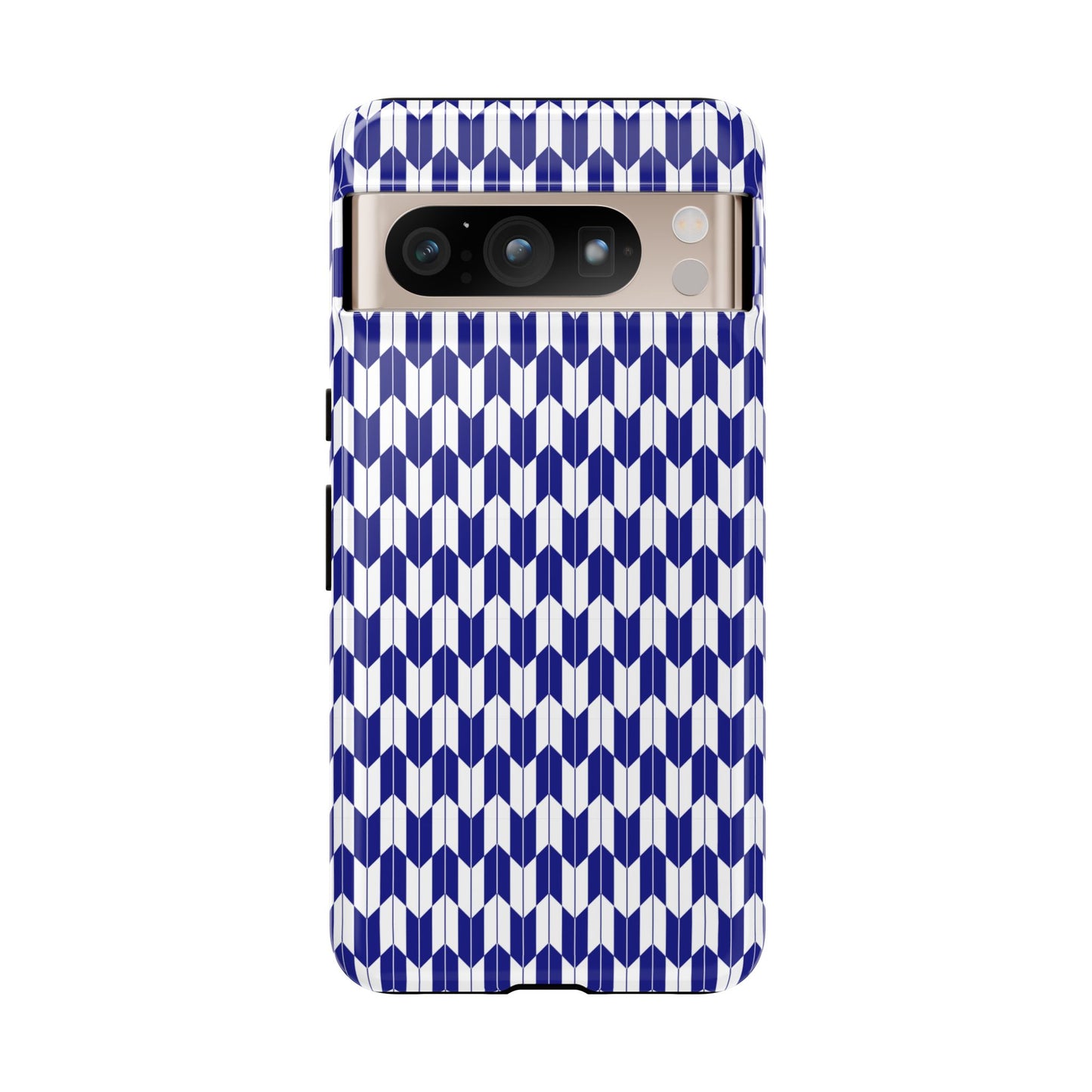 Navy Blue Geometric Phone Case for iPhone Samsung Pixel – Minimal Pattern Modern Aesthetic - JGUS