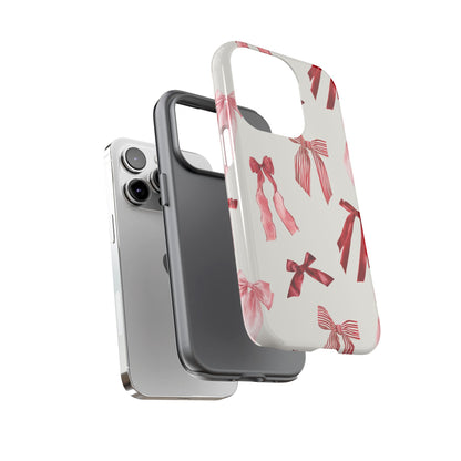 Burgundy Chic Bow Design Phone Case - JGUS
