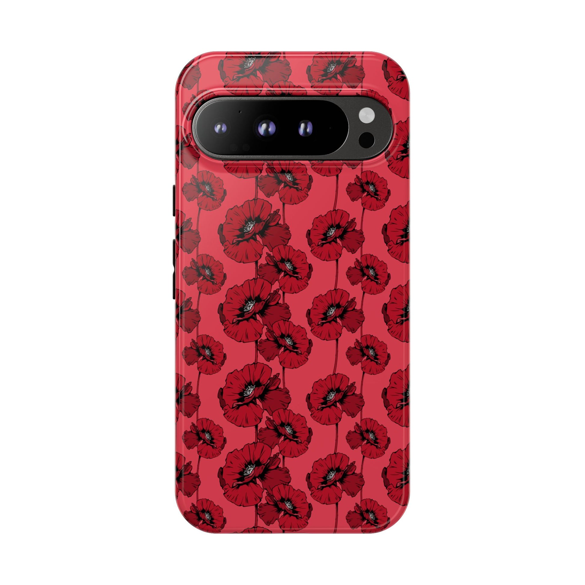 Red Poppy Phone Case for iPhone, Samsung & Google Pixel – Bold Floral Statement Aesthetic - JGUS