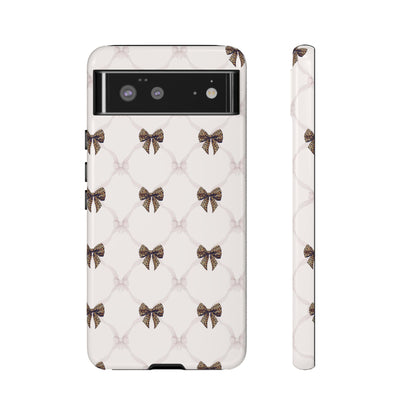 Chic Bow Pattern Phone Case | Elegant Clear Protective Case | Stylish iPhone & Samsung Cover - JGUS