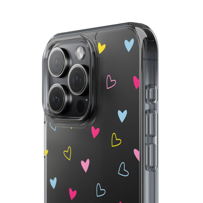 Transparent Heart Design Pattern Clear Phone Case