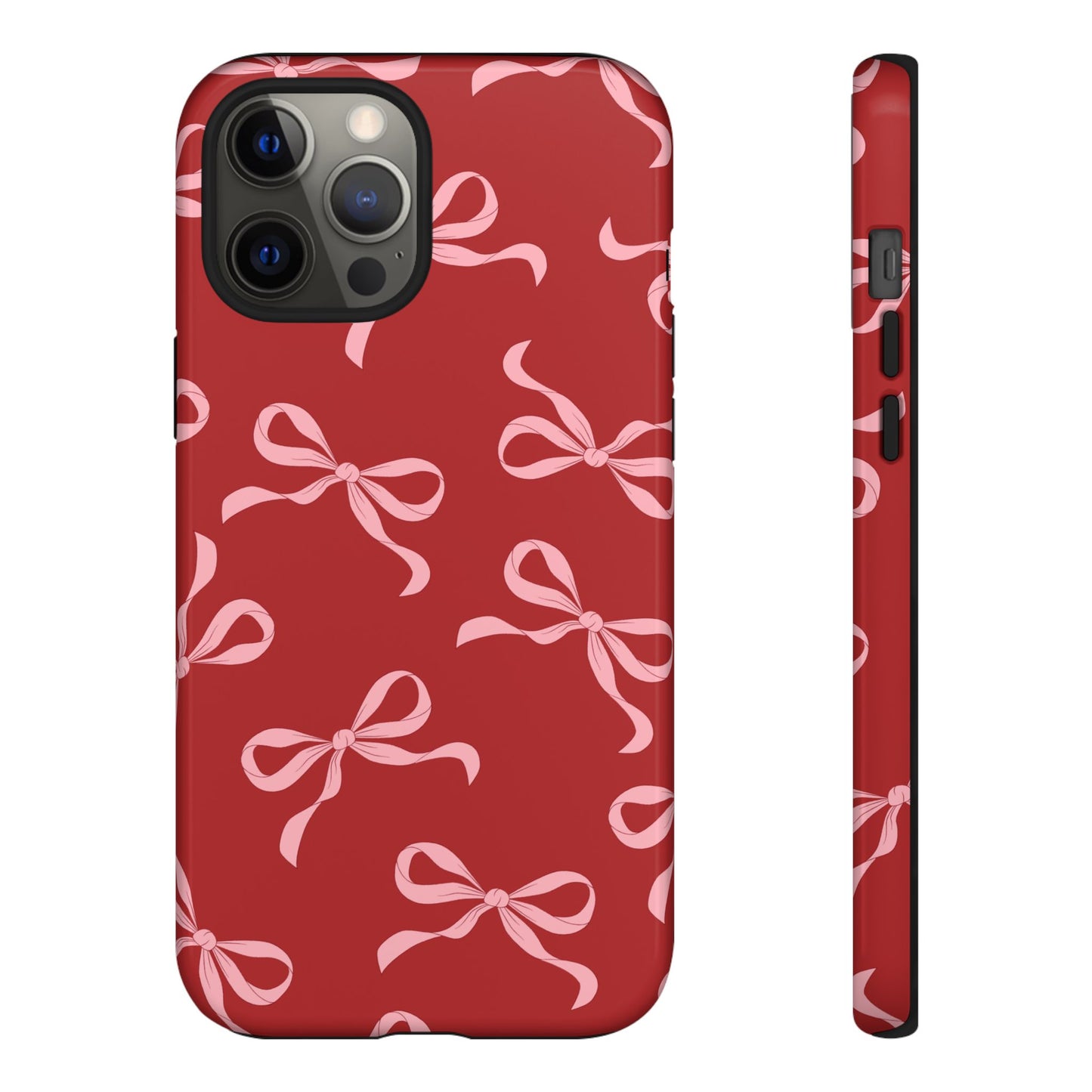 Pink Bows on Red Phone Case - JGUS
