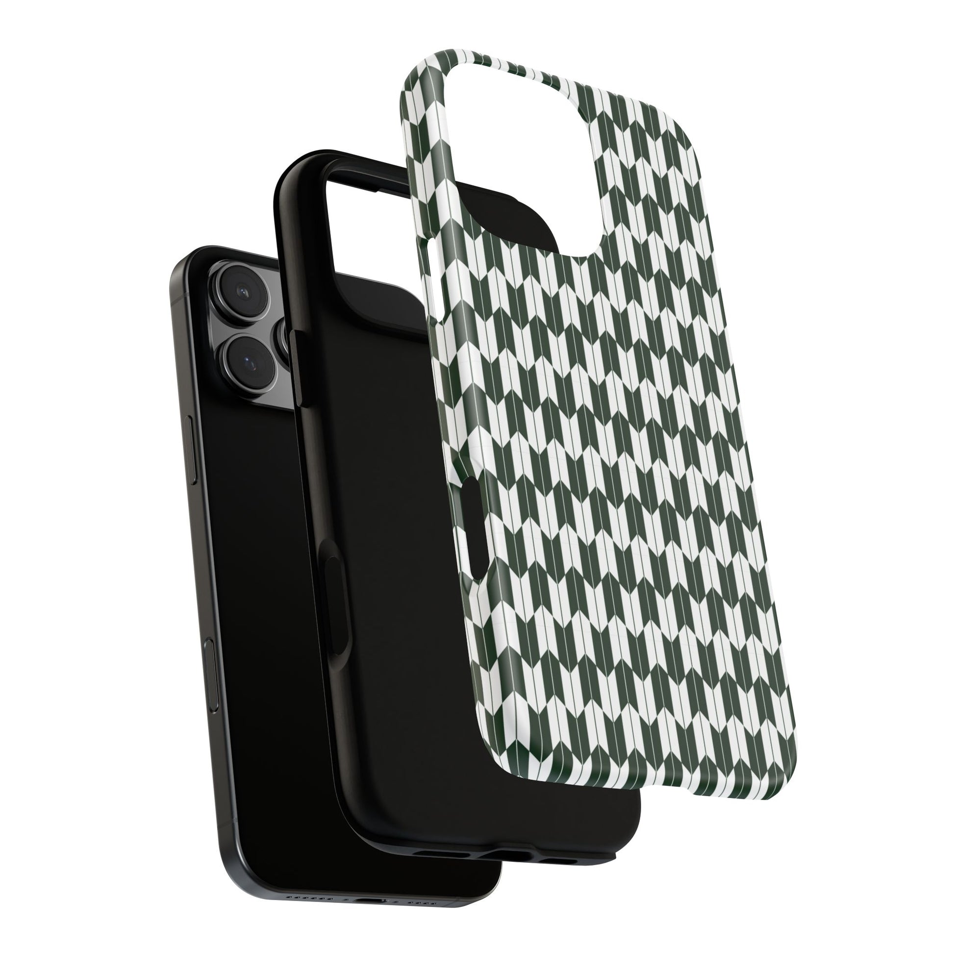Green Harmony Geometric Phone Case – Durable, Slim, and MagSafe Compatible - JGUS