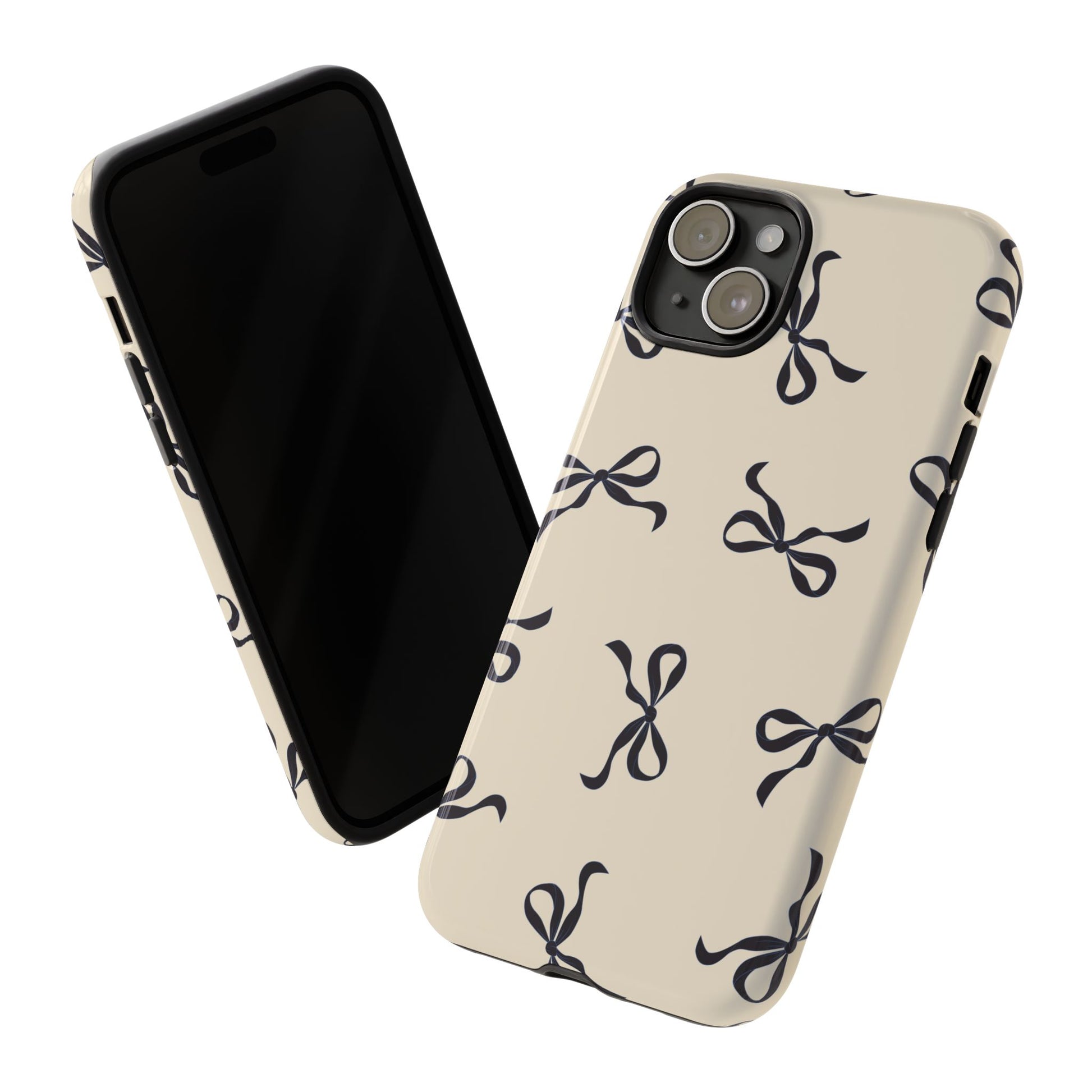 Beige and Black Bow Phone Case - JGUS