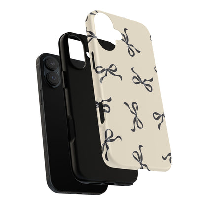 Beige and Black Bow Phone Case - JGUS