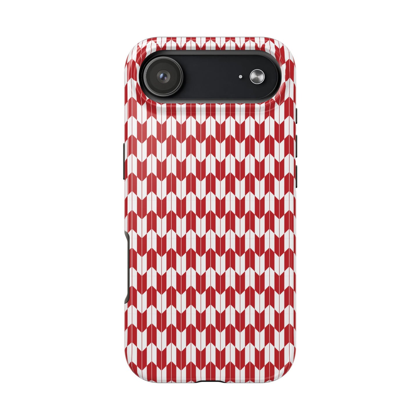 Red Harmony Geometric Phone Case – Durable, Slim, and MagSafe Compatible